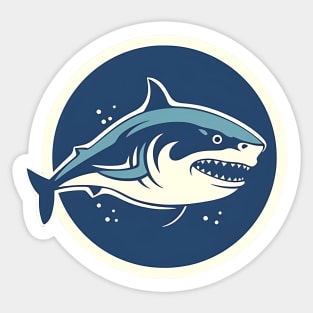 Shark Illustration, Love Sharks Sticker